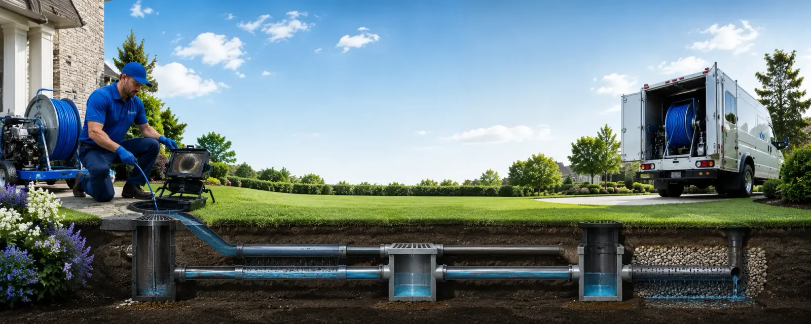 Outdoor drain cleaning information for Leonidas, MI